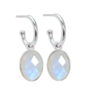 Laihas Iridescent Moonstone Hoop Earrings