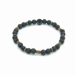 Lava and Brass Stretch Bracelet