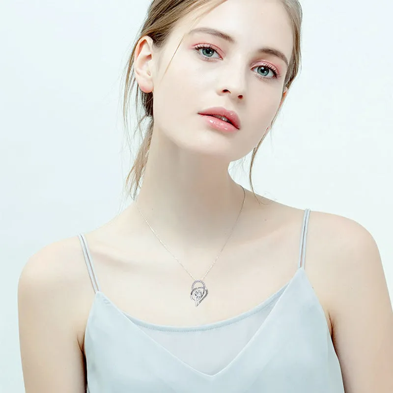 Letter Heart Necklaces for Mom