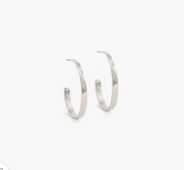 Lightly Hammered Medium Hoops