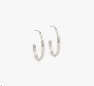Lightly Hammered Medium Hoops