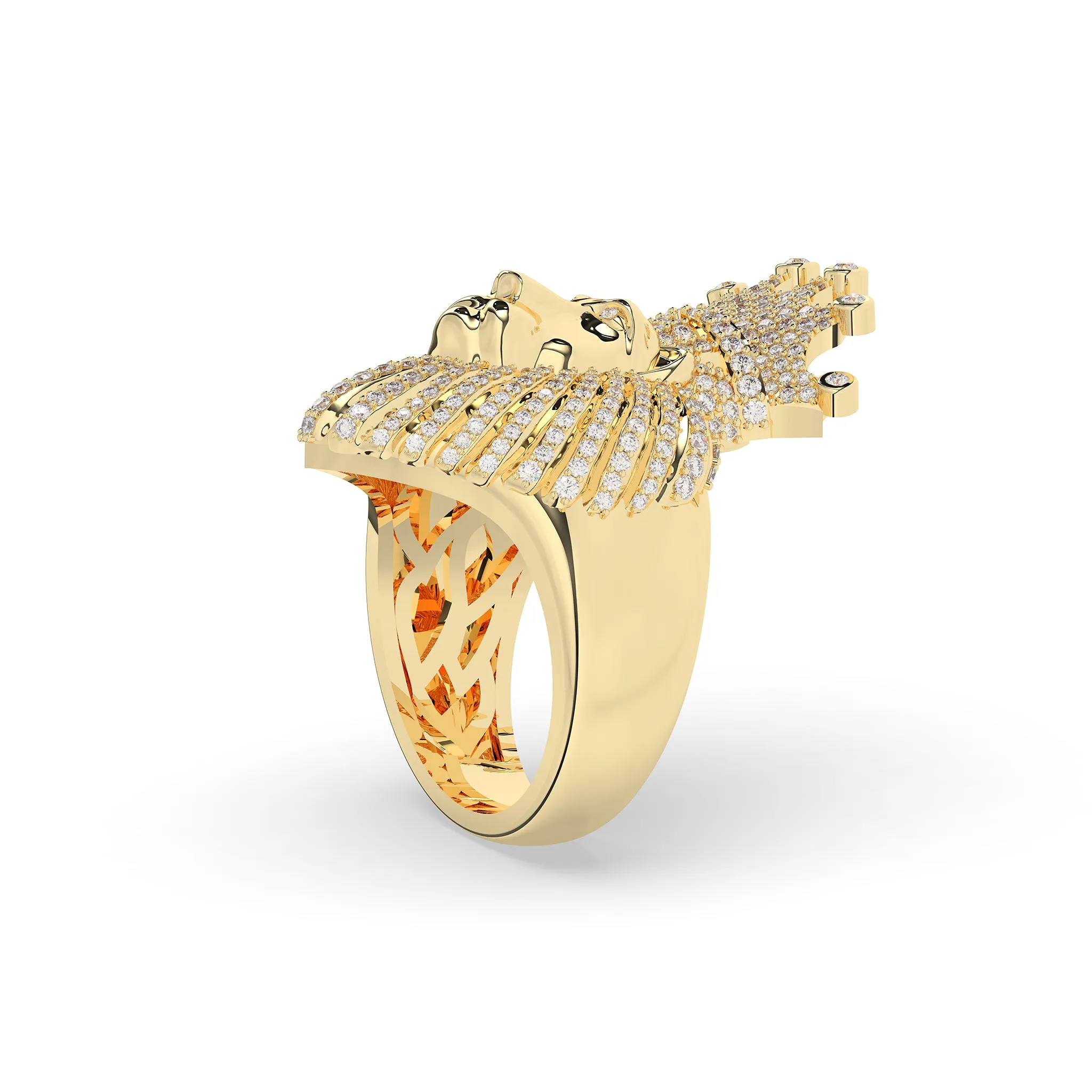 Lion with Crown Ring