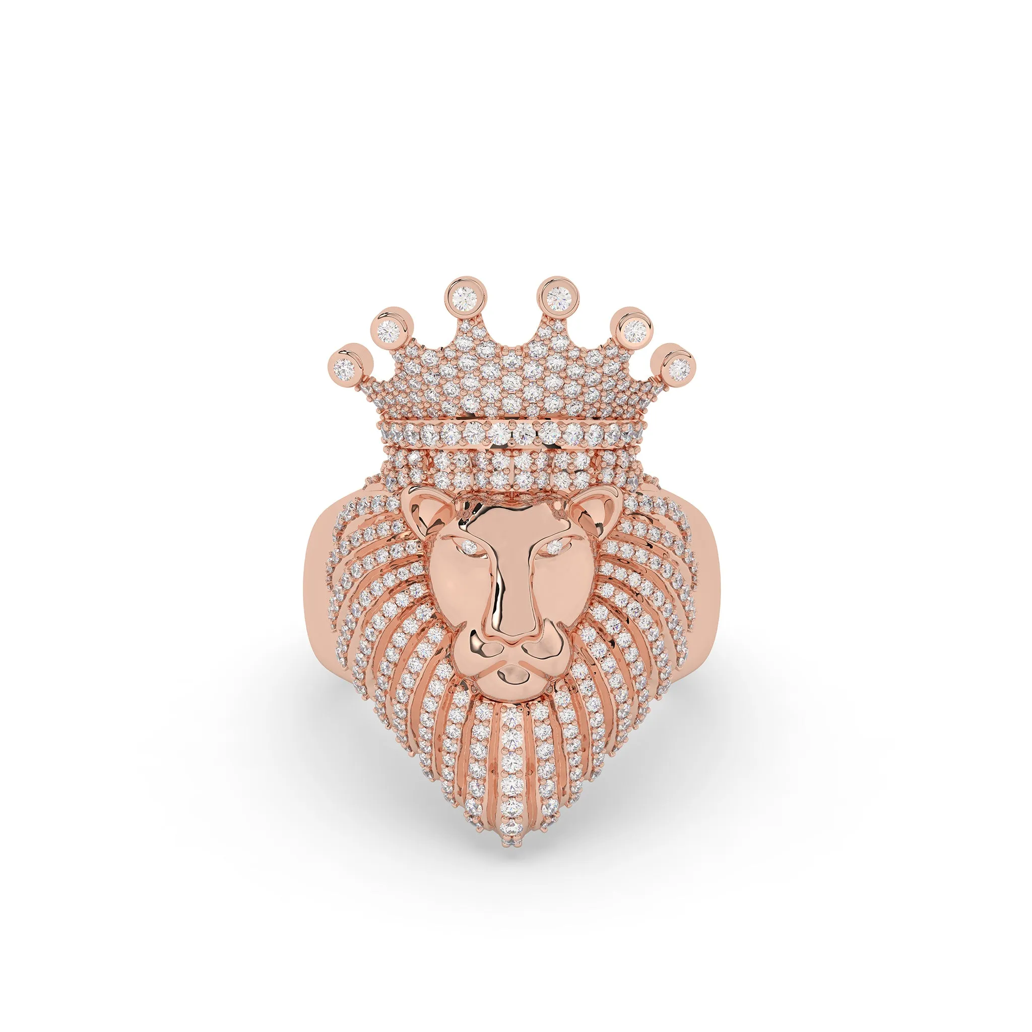 Lion with Crown Ring