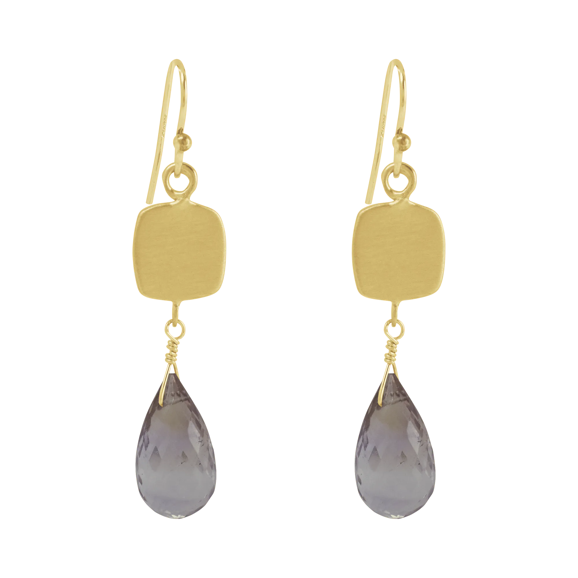 little square w. ametrine earrings