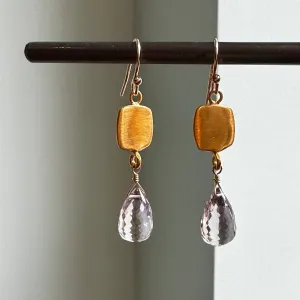 little square w. ametrine earrings