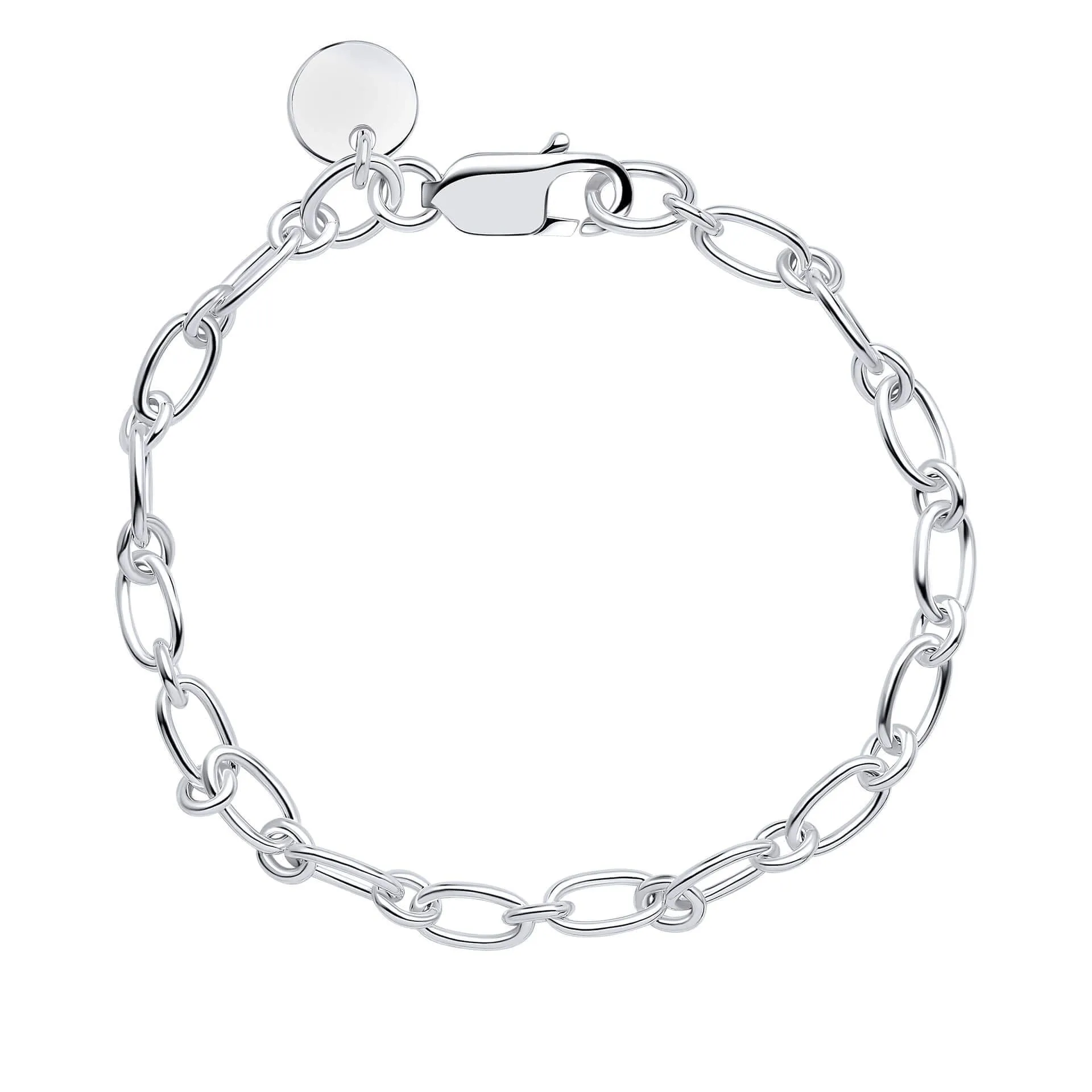 Long Link Chain Bracelet With Tag