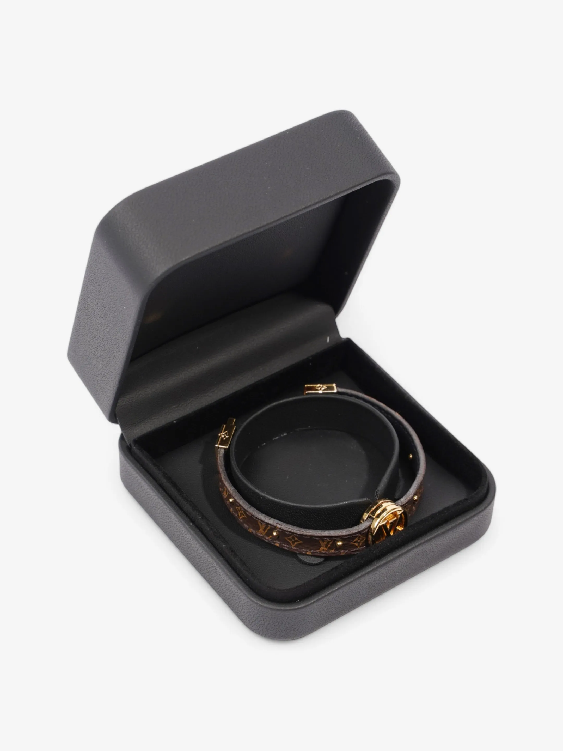 Louis Vuitton Circle Reversible Bracelet Monogram / Gold Coated Canvas 15cm (Small)