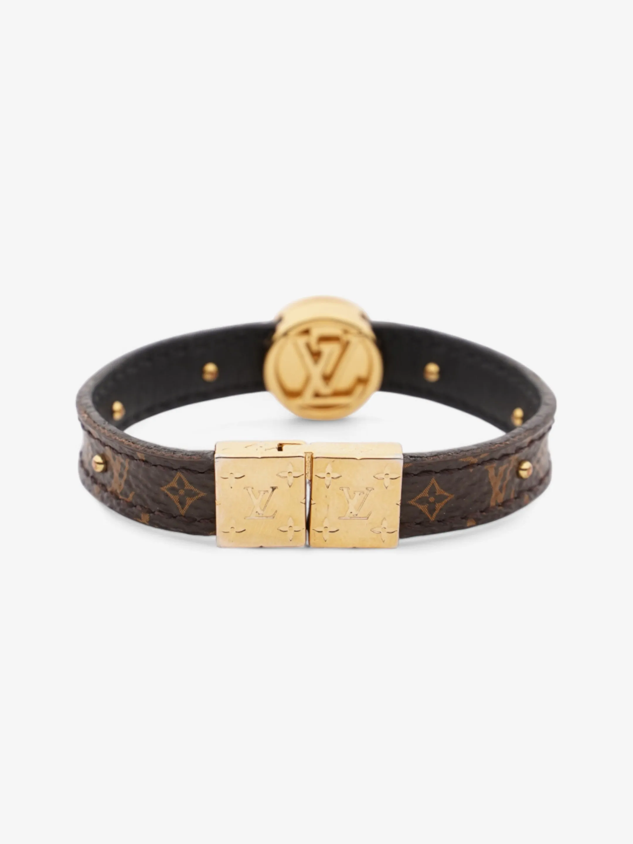 Louis Vuitton Circle Reversible Bracelet Monogram / Gold Coated Canvas 15cm (Small)