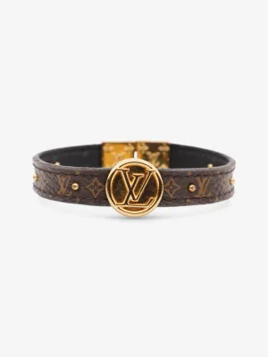 Louis Vuitton Circle Reversible Bracelet Monogram / Gold Coated Canvas 15cm (Small)