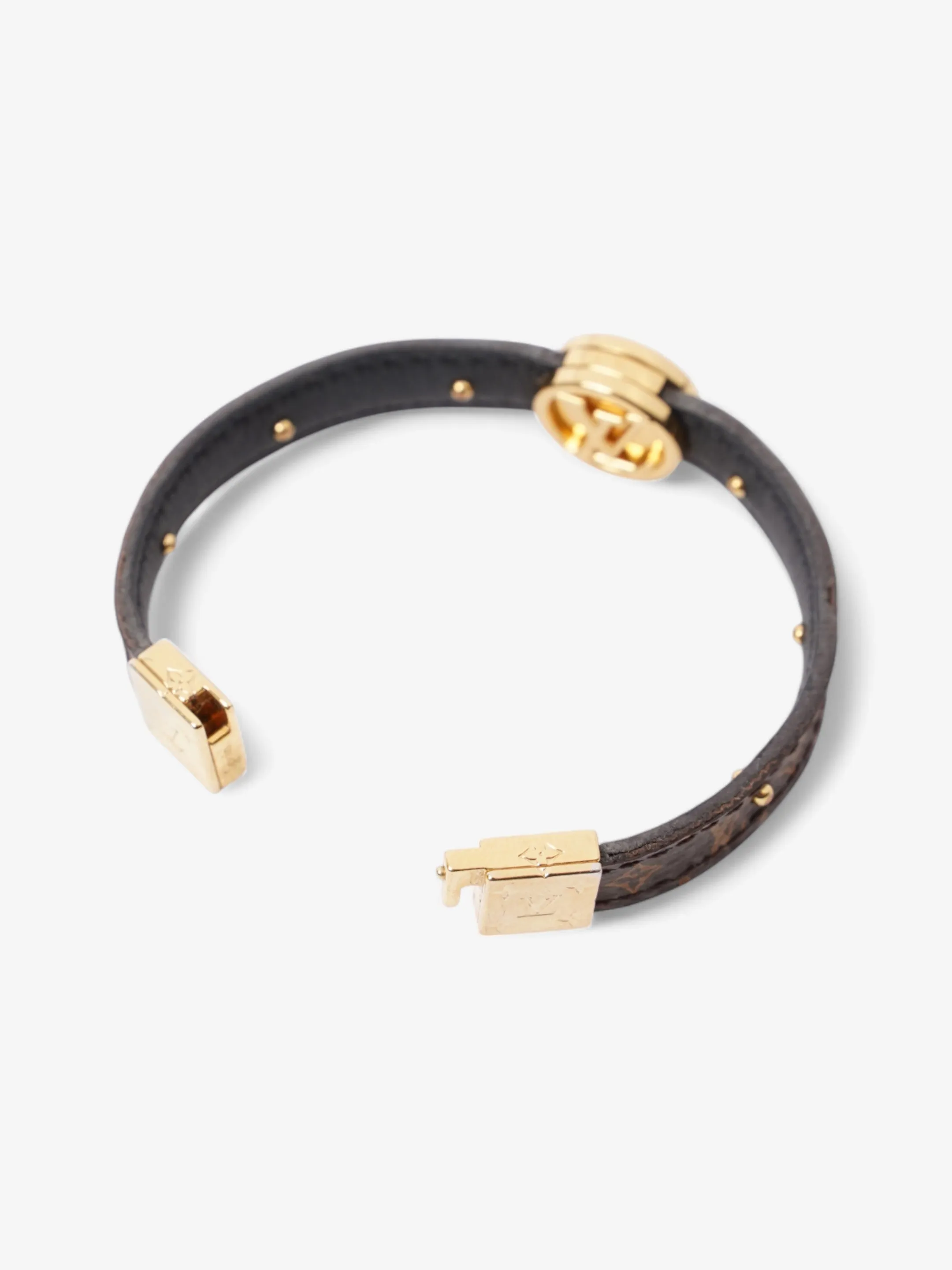 Louis Vuitton Circle Reversible Bracelet Monogram / Gold Coated Canvas 15cm (Small)