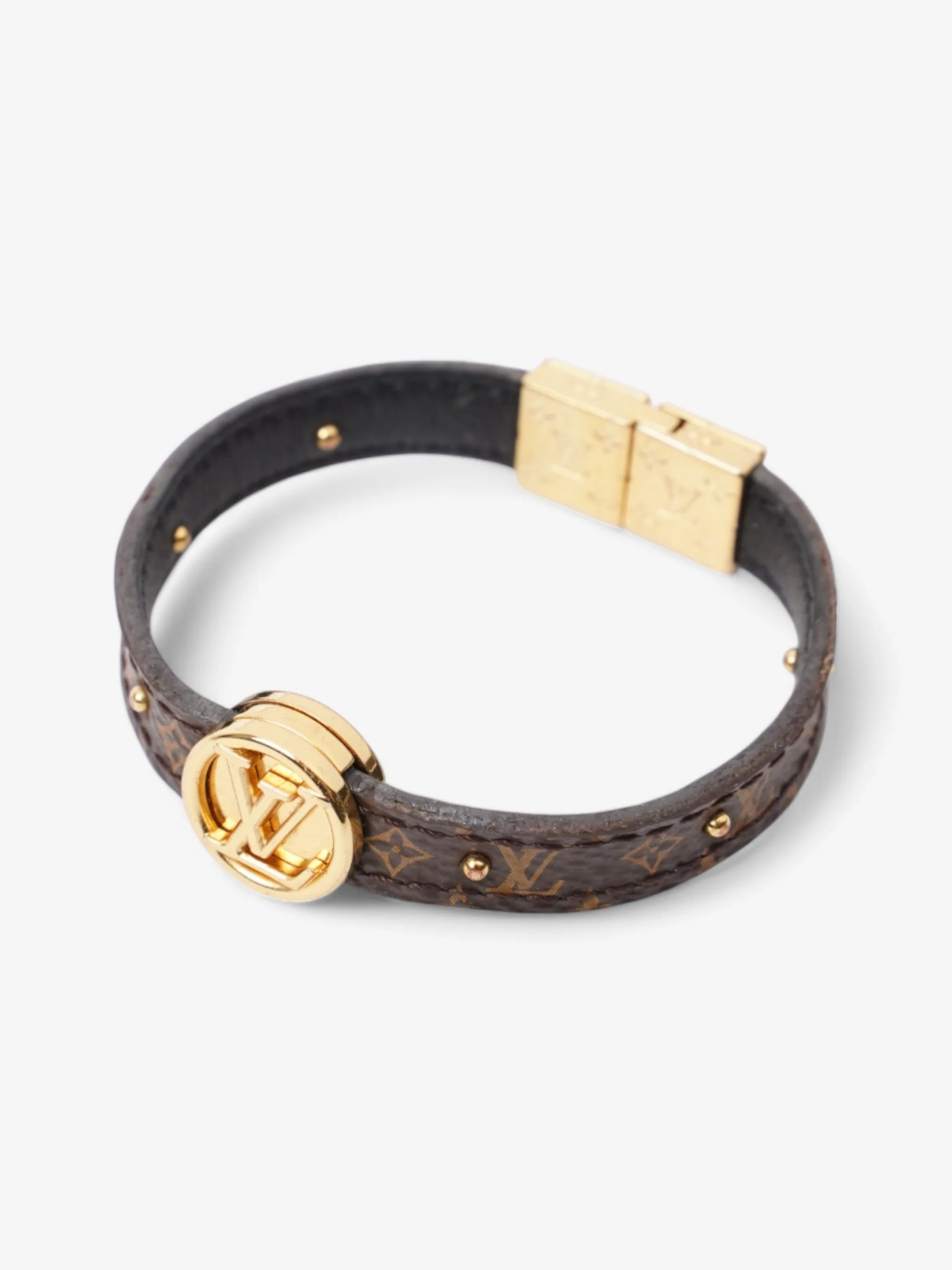 Louis Vuitton Circle Reversible Bracelet Monogram / Gold Coated Canvas 15cm (Small)