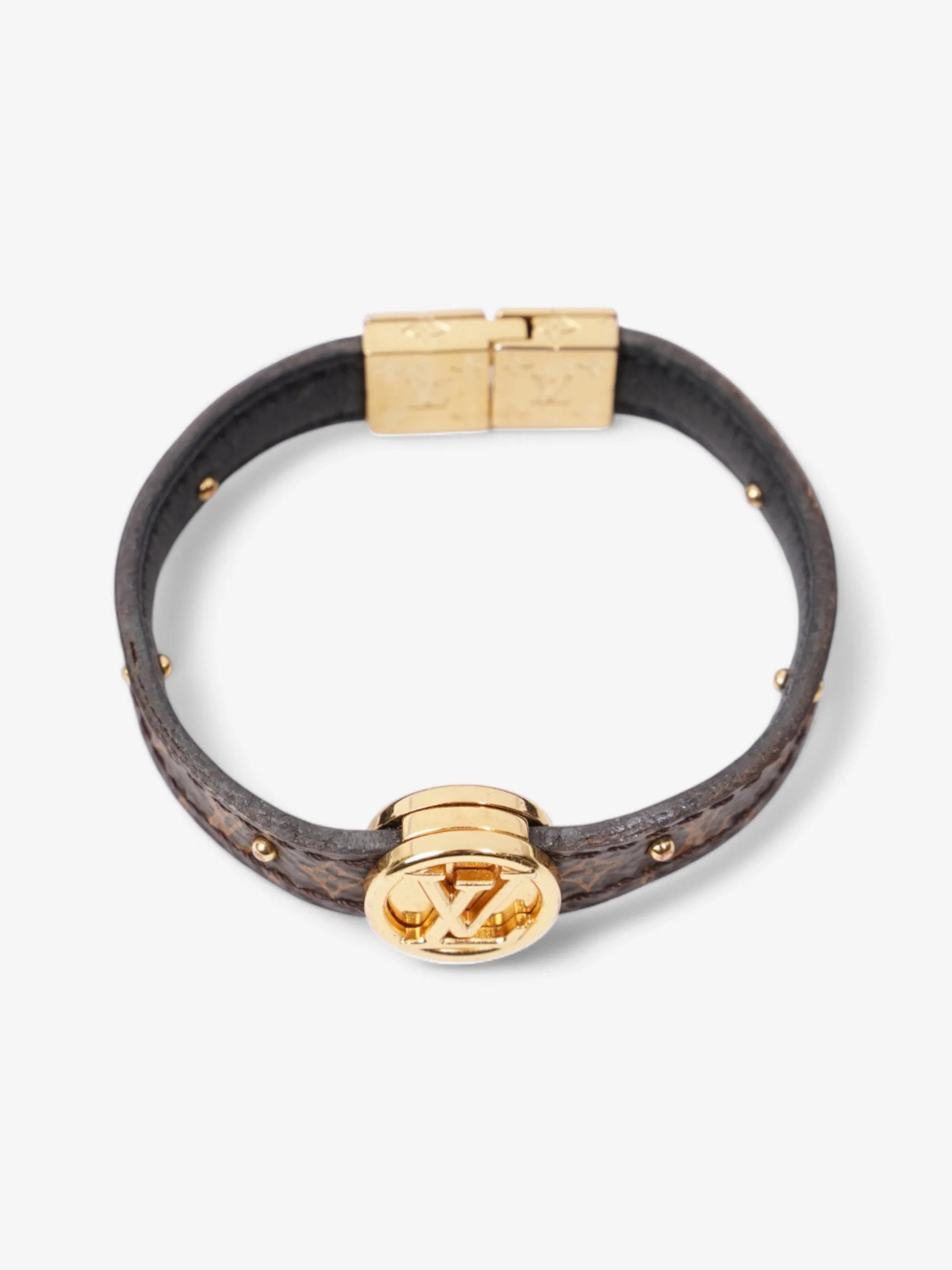 Louis Vuitton Circle Reversible Bracelet Monogram / Gold Coated Canvas 15cm (Small)