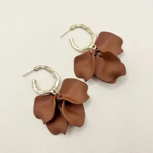 Louisa Petal Earrings (Chocolate)