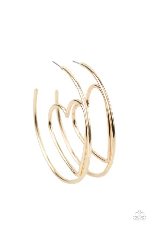 Love at First BRIGHT Gold Paparazzi Earrings