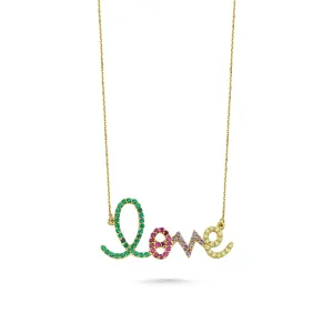 LOVE NECKLACE WITH GEMSTONES