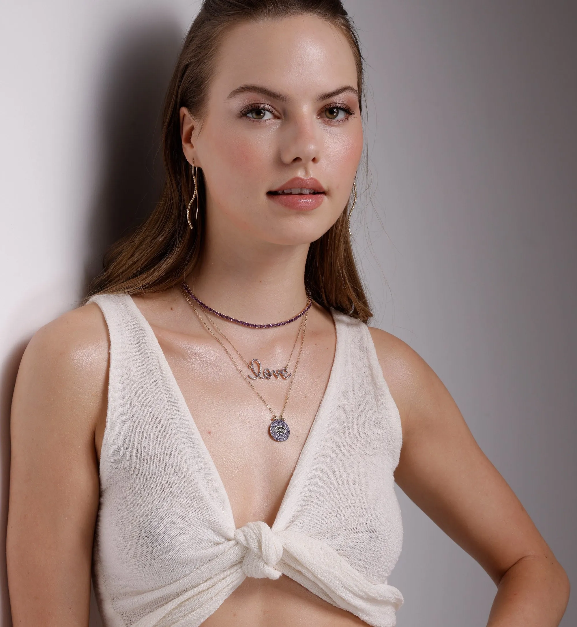 LOVE NECKLACE WITH GEMSTONES