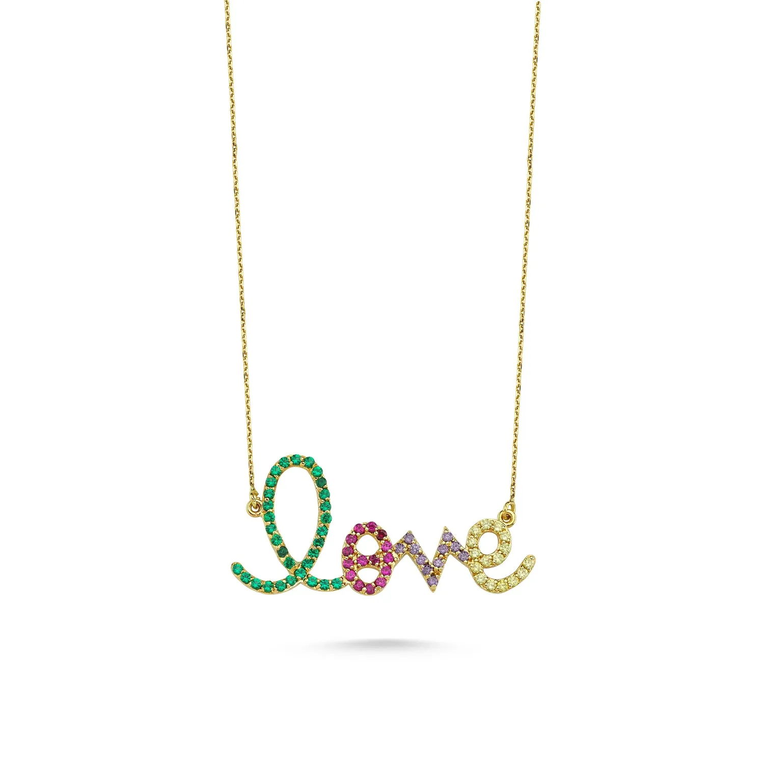 LOVE NECKLACE WITH GEMSTONES