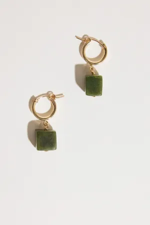 Love Winter Square Ponamu Earrings
