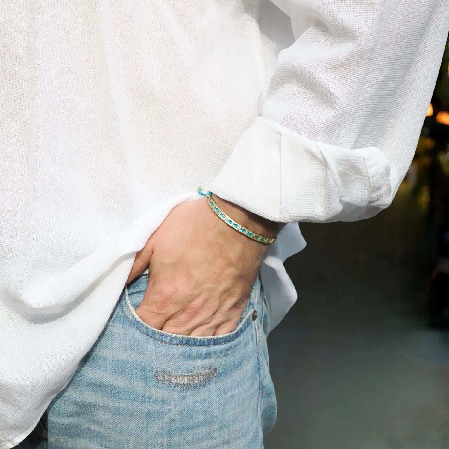 Lucky Fish Turquoise Woven Unisex String Bracelet