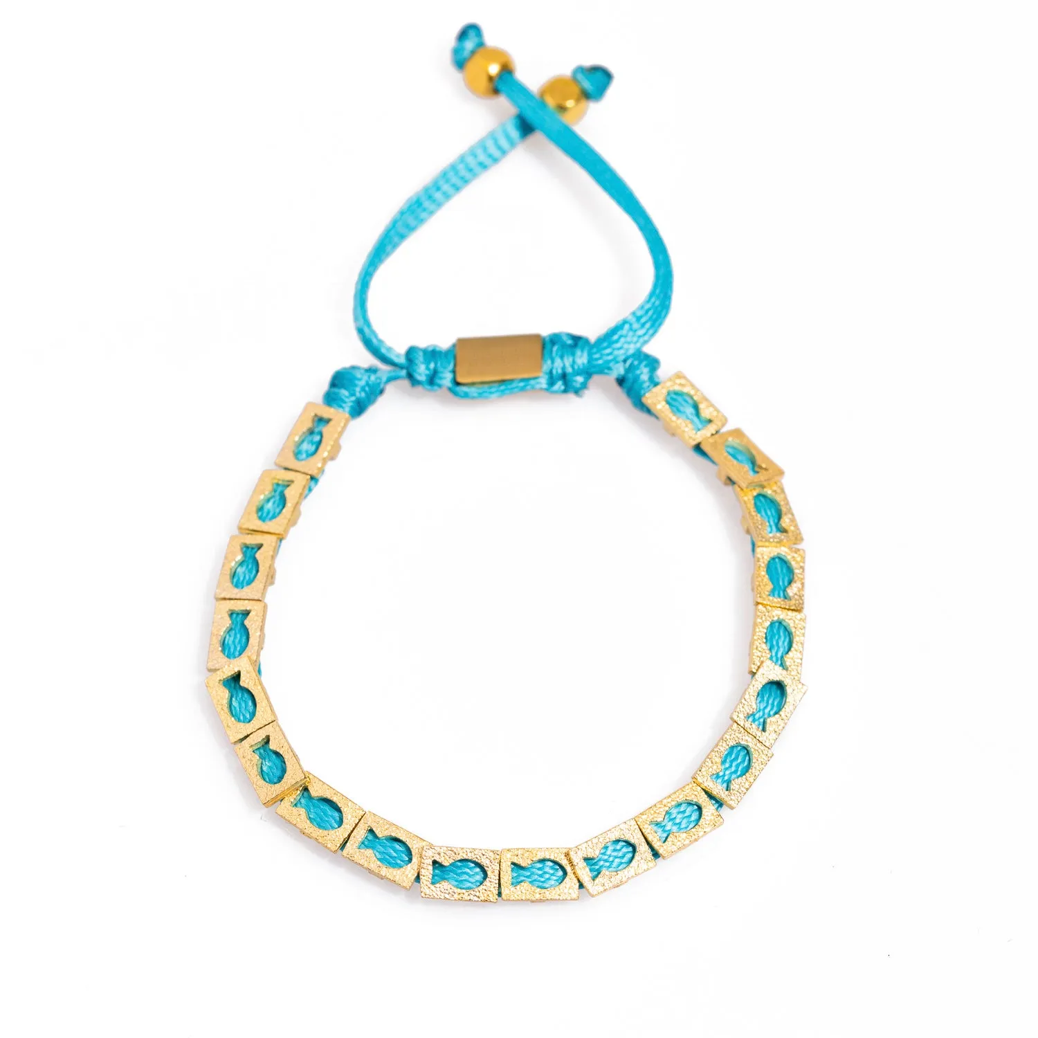 Lucky Fish Turquoise Woven Unisex String Bracelet