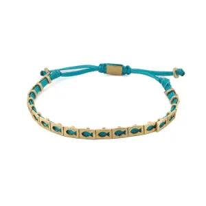 Lucky Fish Turquoise Woven Unisex String Bracelet