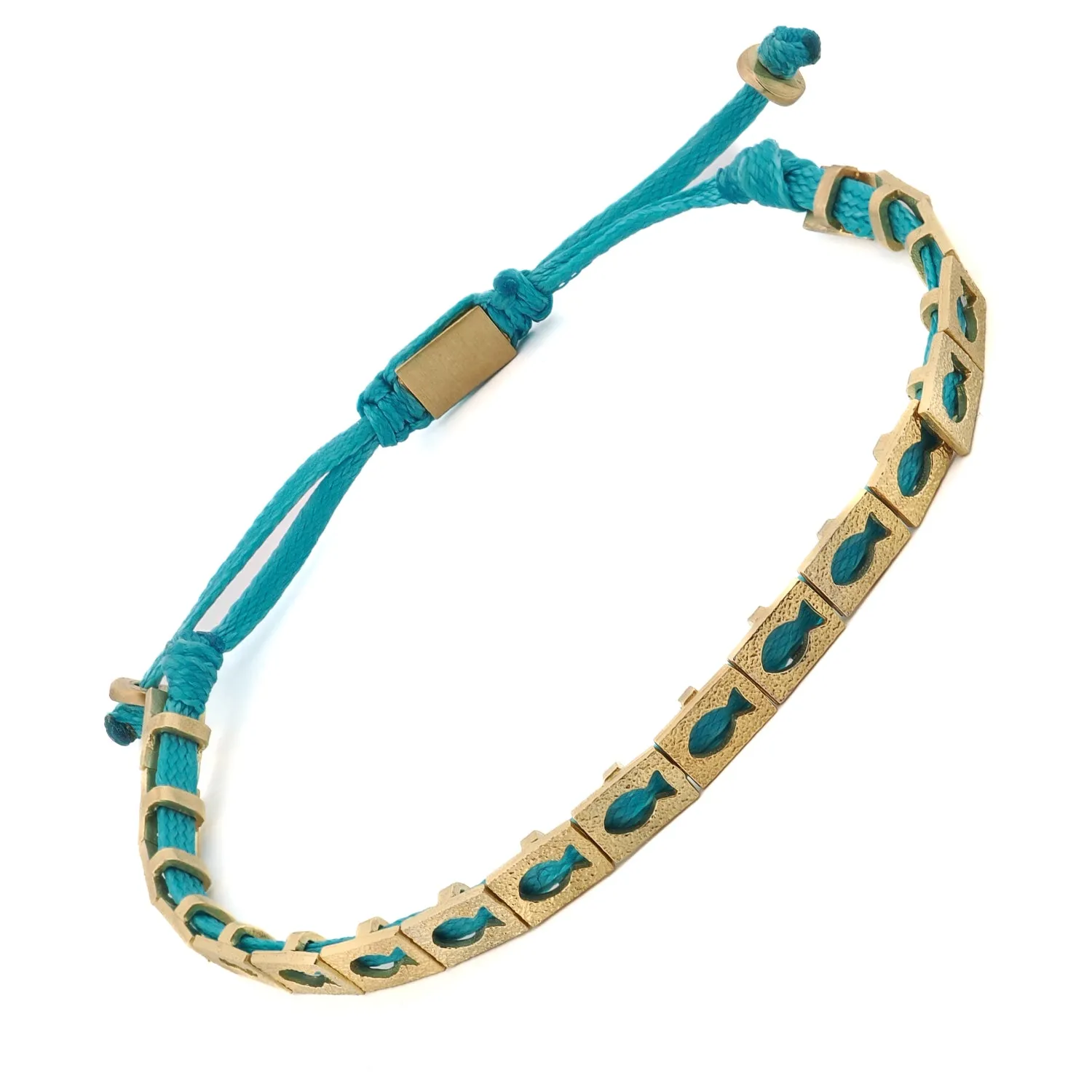 Lucky Fish Turquoise Woven Unisex String Bracelet