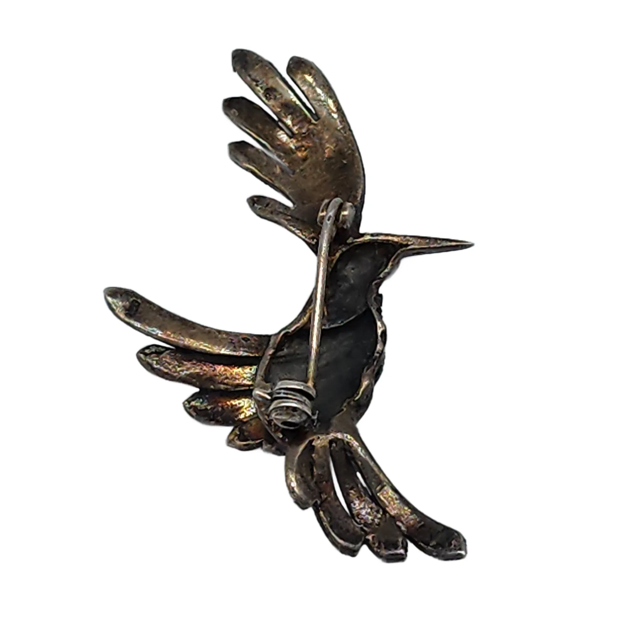 Marsala 925 Sterling Silver Marcasite Hummingbird Brooch