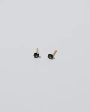 Martini Stud Earrings - Petite Blue & Yellow sapphire