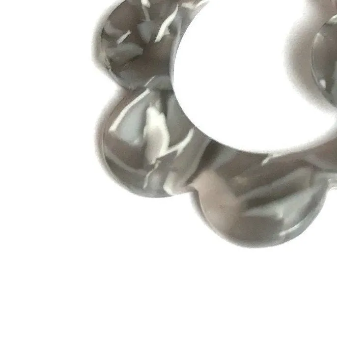 Matching Set Grey & White Hoop Earrings and Studs - Lightweight, Resin, Everyday,  Grey Earrings, Hoop Earrings,Stud Earrings,Jewellery Set