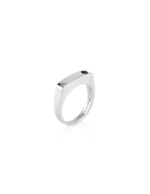 Men's Bar Ring with Black Diamond
