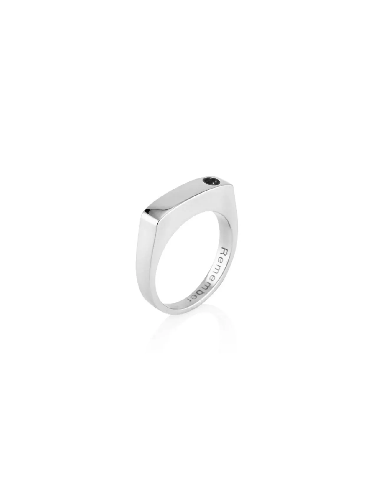 Men's Bar Ring with Black Diamond