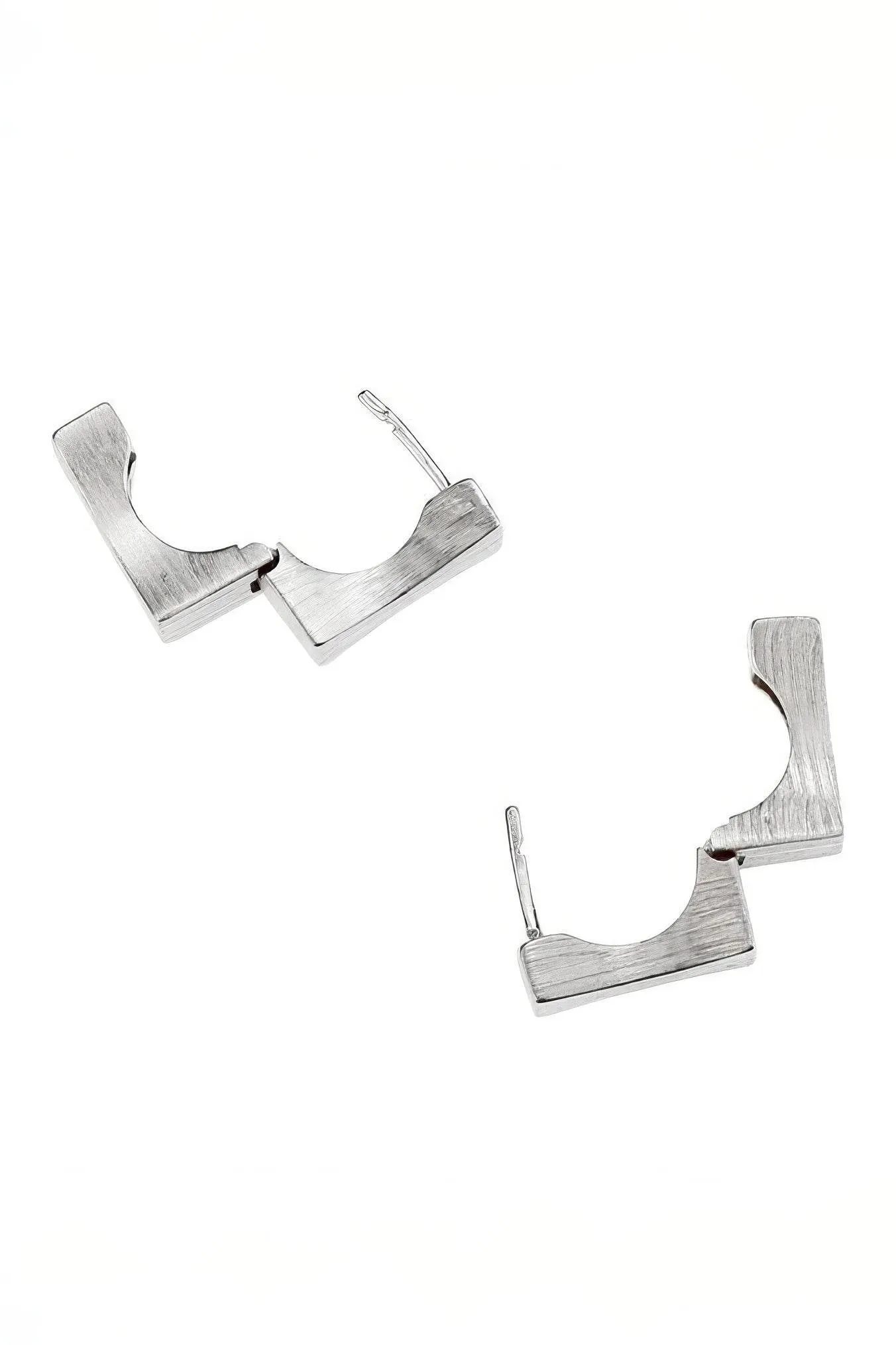 Men's Square Sterling Silver Earrings - Trendy Minimalist Design