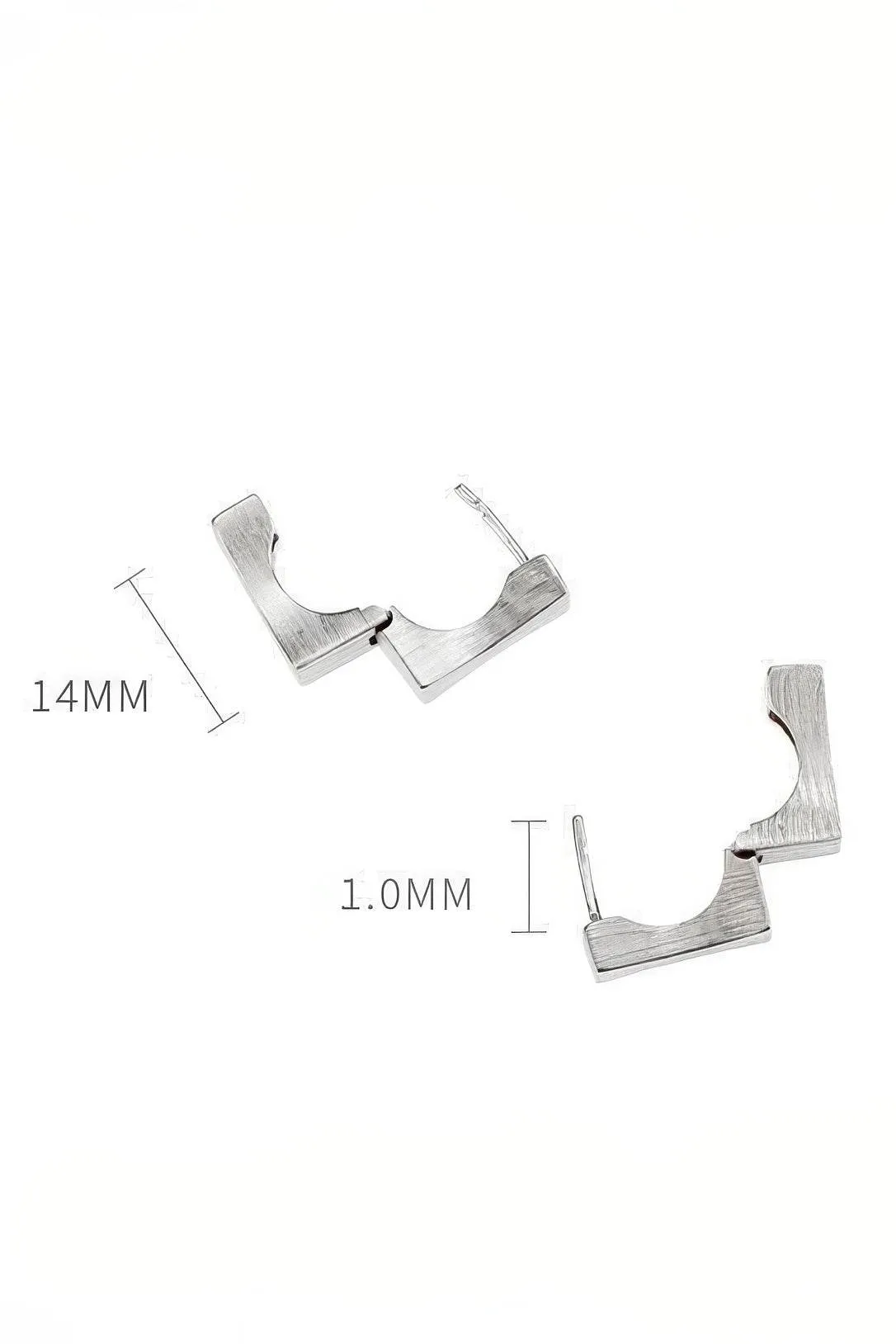 Men's Square Sterling Silver Earrings - Trendy Minimalist Design