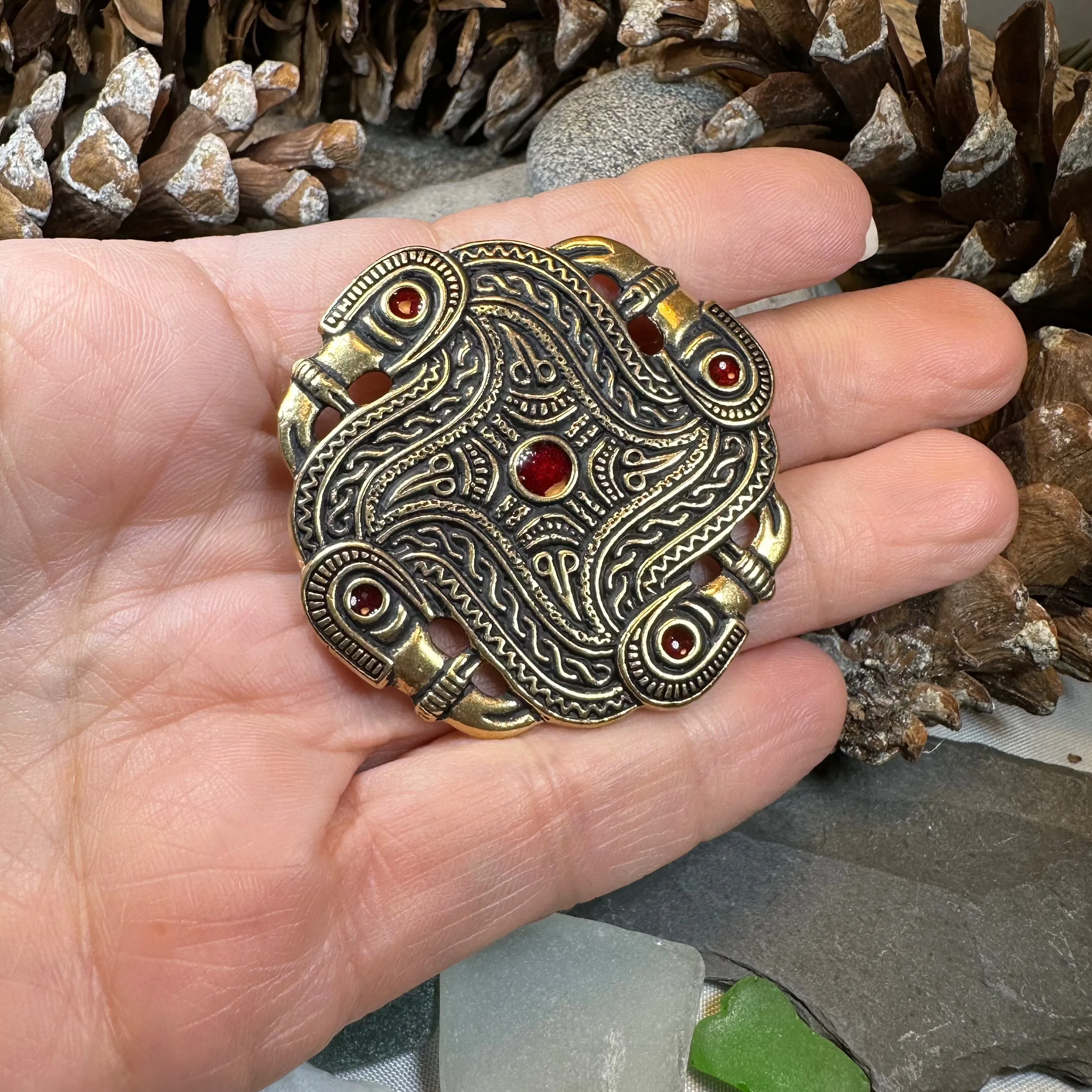 Merovingian Red Bird Brooch