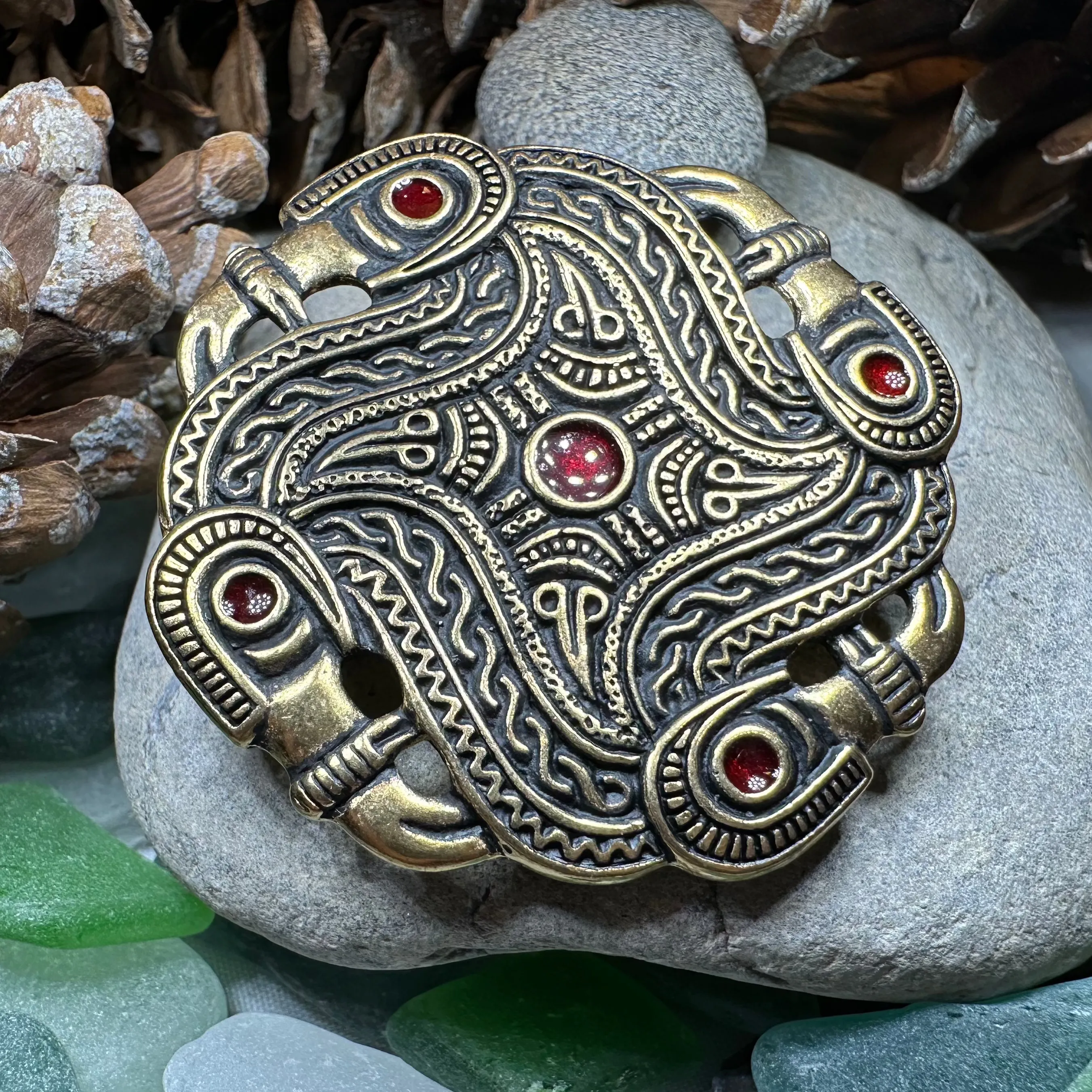 Merovingian Red Bird Brooch