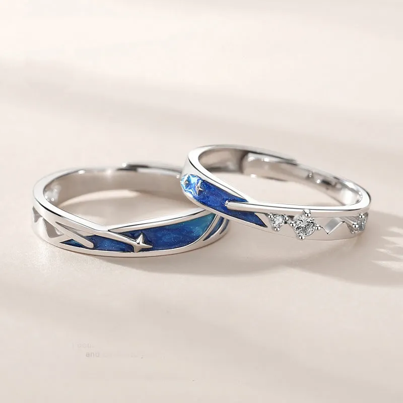 Meteor Star Couple Rings Matching Rings Adjustable Ring Jewelry Gift