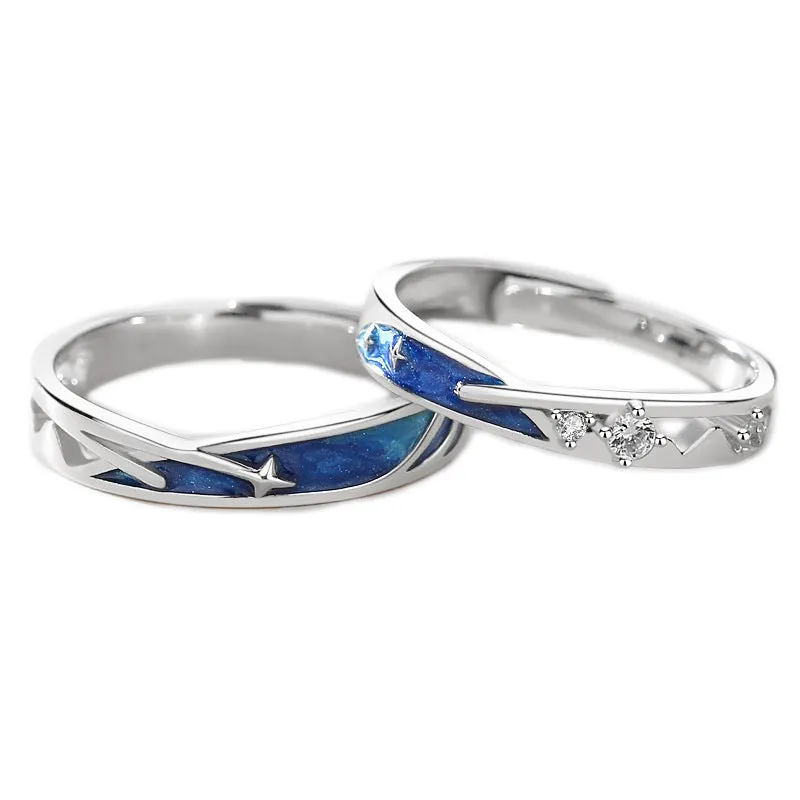 Meteor Star Couple Rings Matching Rings Adjustable Ring Jewelry Gift