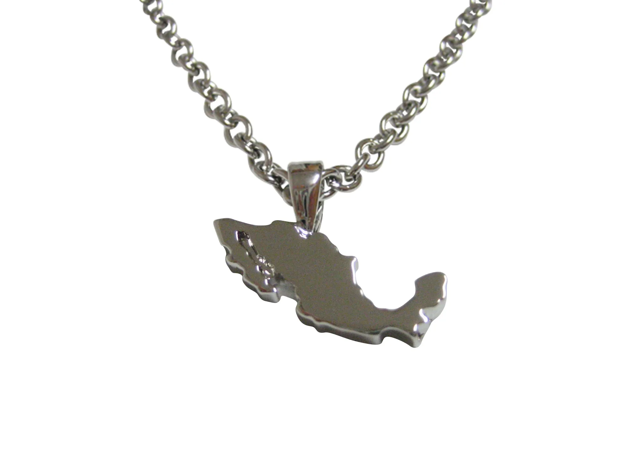 Mexico Map Shape Pendant Necklace