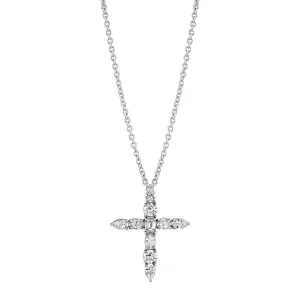 Michael M 18K White Gold Diamond Montage Cross Pendant P408