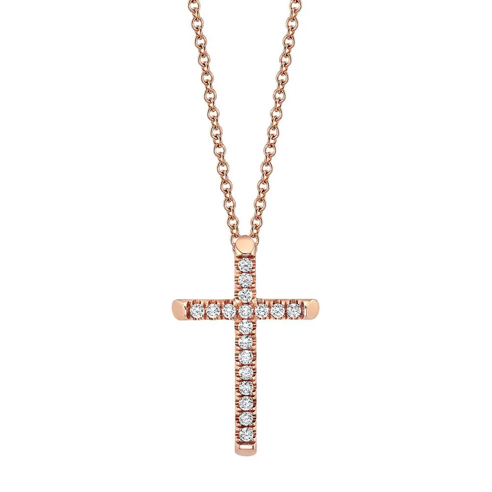 Michael M Small Diamond Cross Pendant P139S-14K