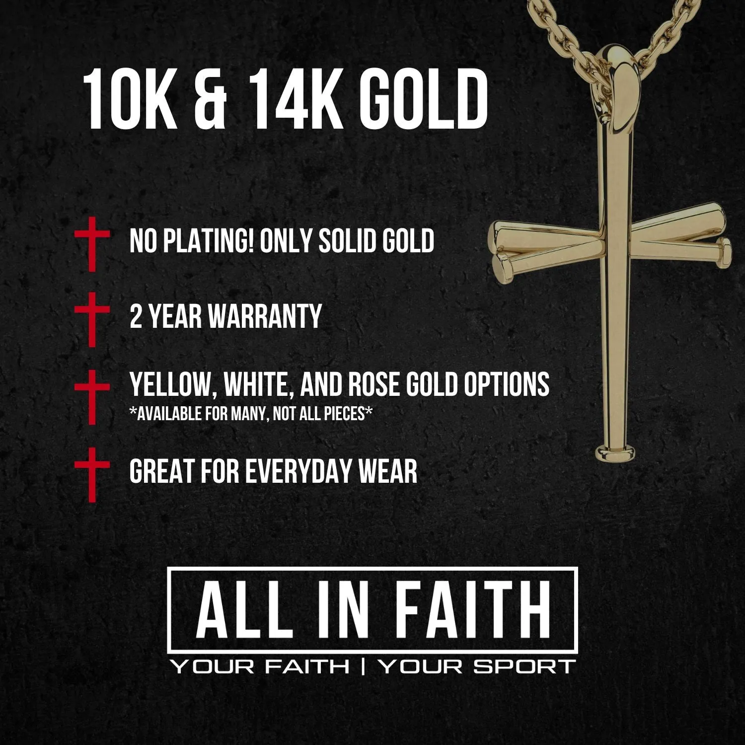 Mini Gridiron Football Cross Necklace | Gold