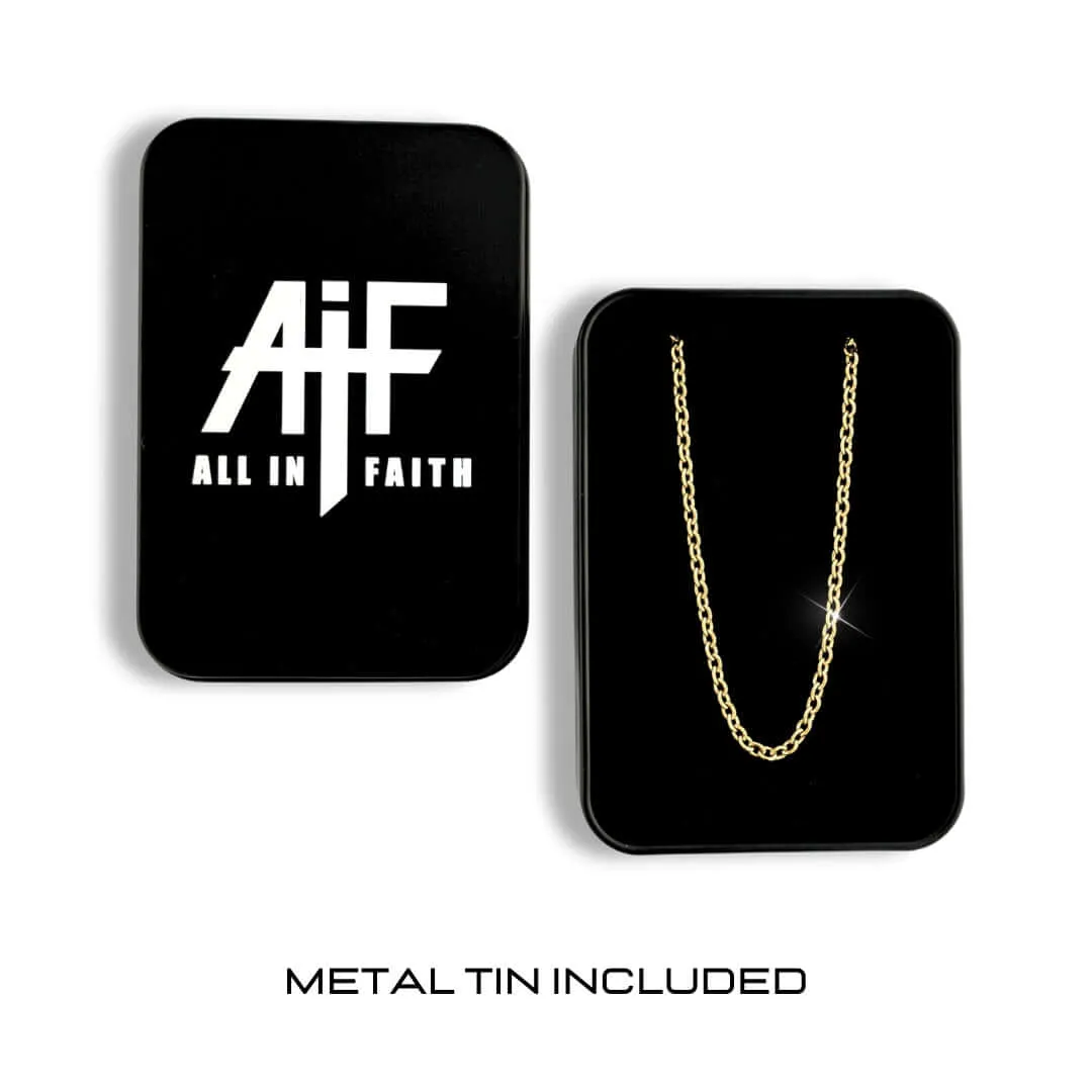 Mini Gridiron Football Cross Necklace | Gold