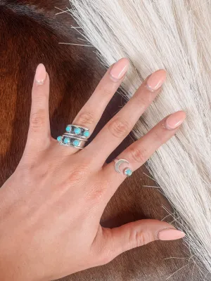Moon & Turquoise Stacker Ring