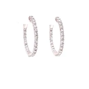 Mountz Collection 1.93TW Inside/Outside Round Diamond Hoop Earrings in 14K White Gold