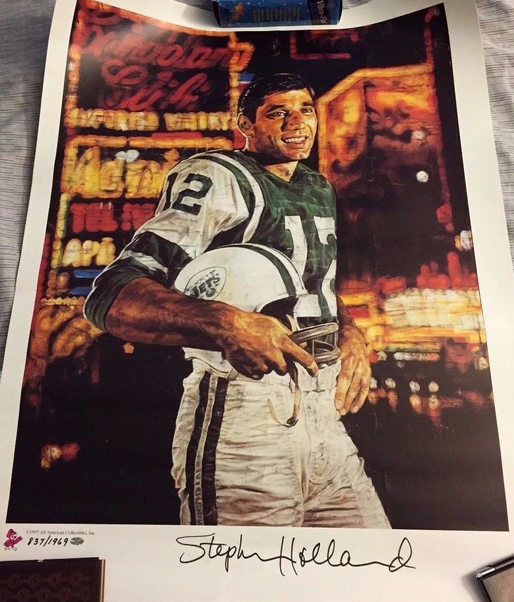 Muhammad Ali with Stephen Holland Signed Giclee on canvas Plus Free Joe Namath
