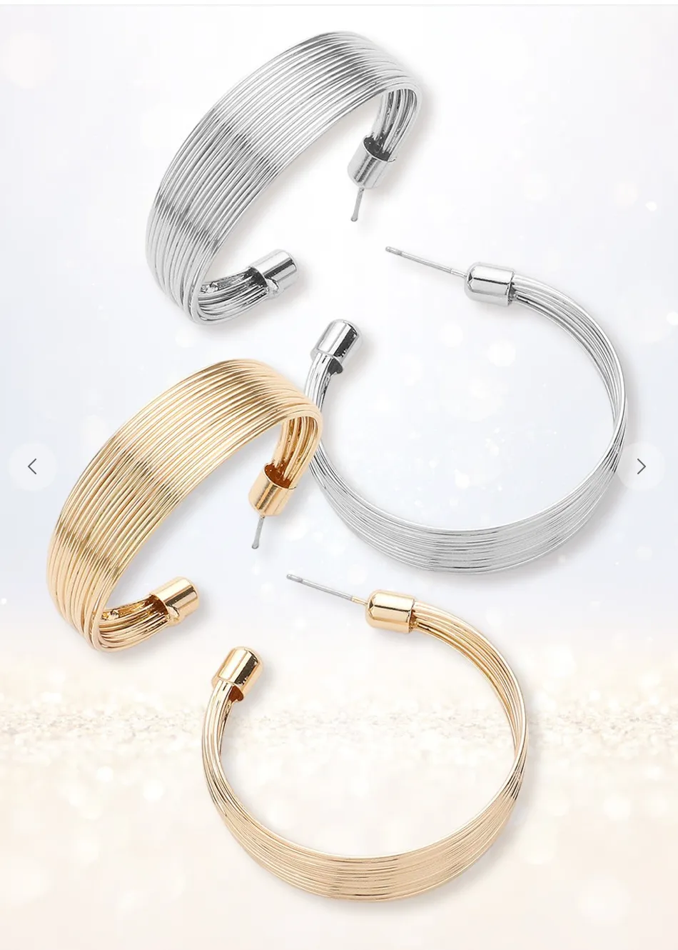 Multi Wire Hoop (Silver & Gold)