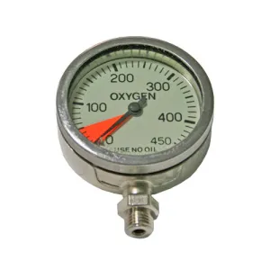 Nautilus SPG63 mm 0-400 Bar, Tempered Glas Oxygen