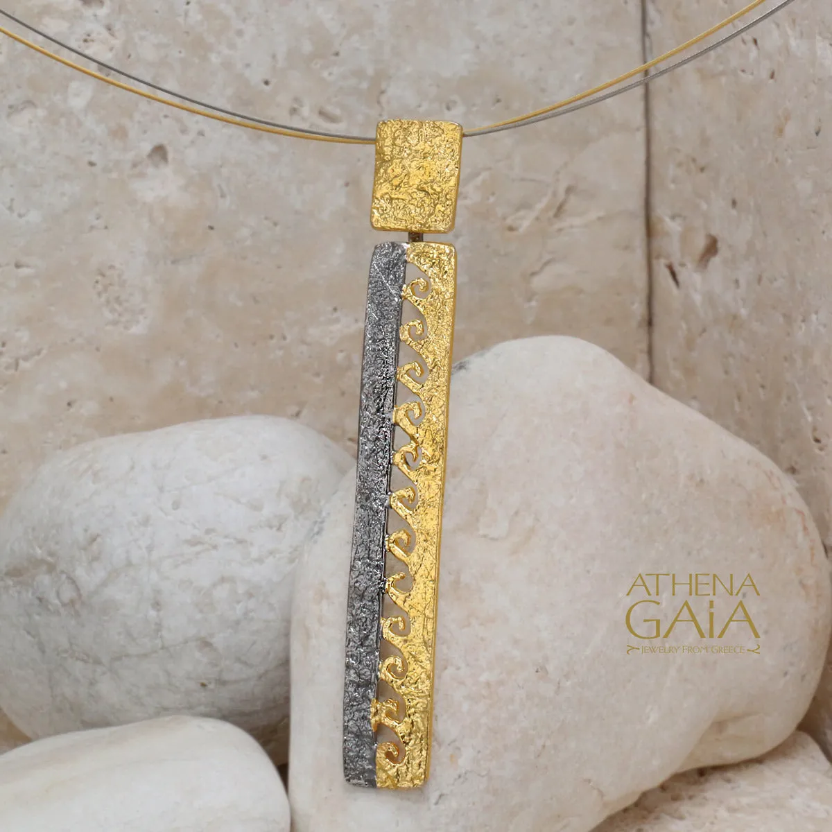 Nightwaves Longboard Square Necklace (In-Stock)