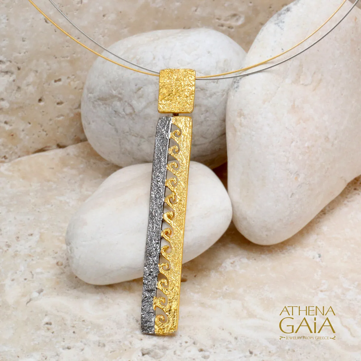 Nightwaves Longboard Square Necklace (In-Stock)