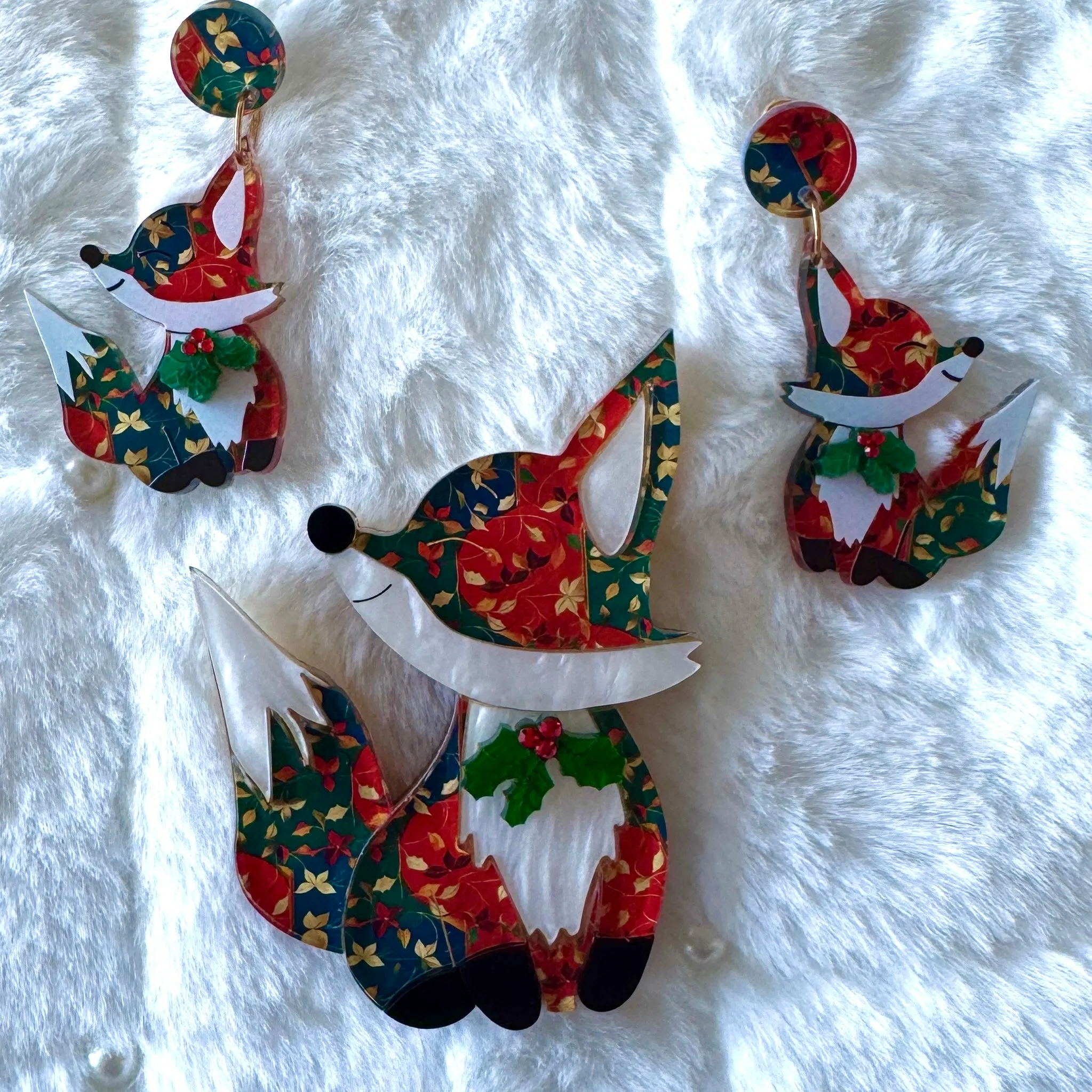 Noel the fox 🦊 - Brooch - Set of 2